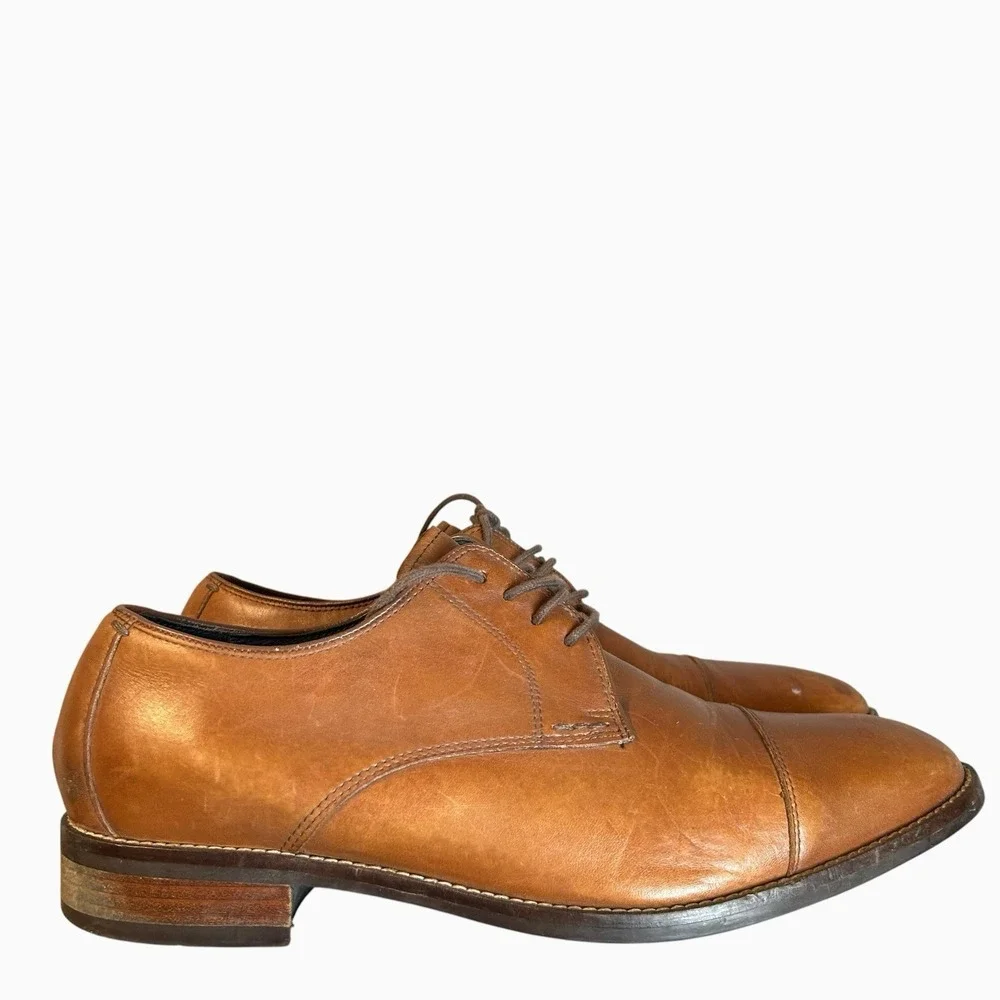 Cole Haan Grand.OS Mens Brown Leather Cap Toe Oxford Dress Shoes Size 9 M